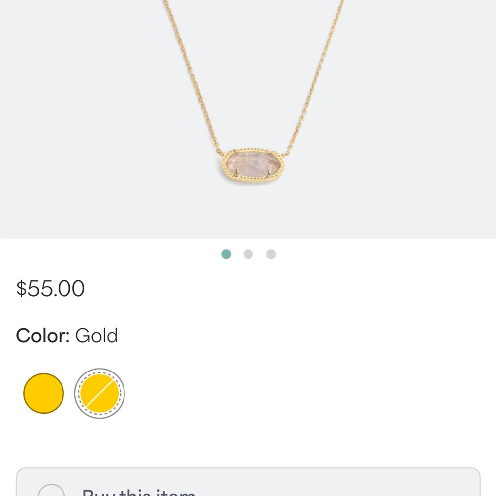 Kendra Scott Gold Necklace with Pink Stone